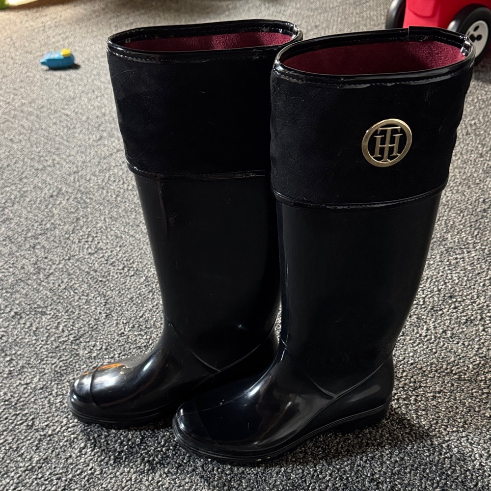 Tommy Hilfiger Black Winter Rain Boots